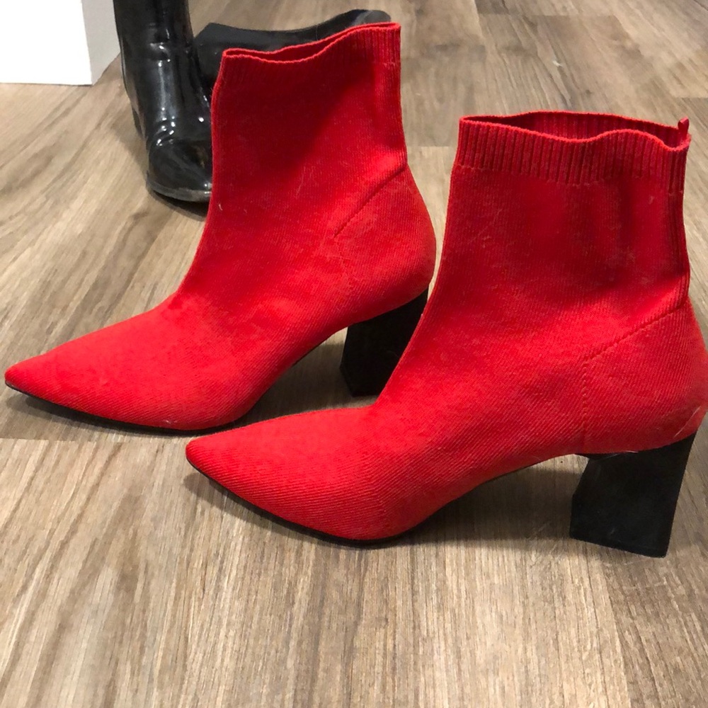 Zara red boot
